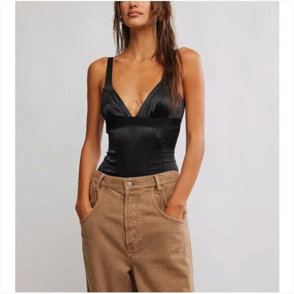 FREE PEOPLE NWT Anywhere With You Bodysuit / Black - small ($70) - Picture 5 of 10